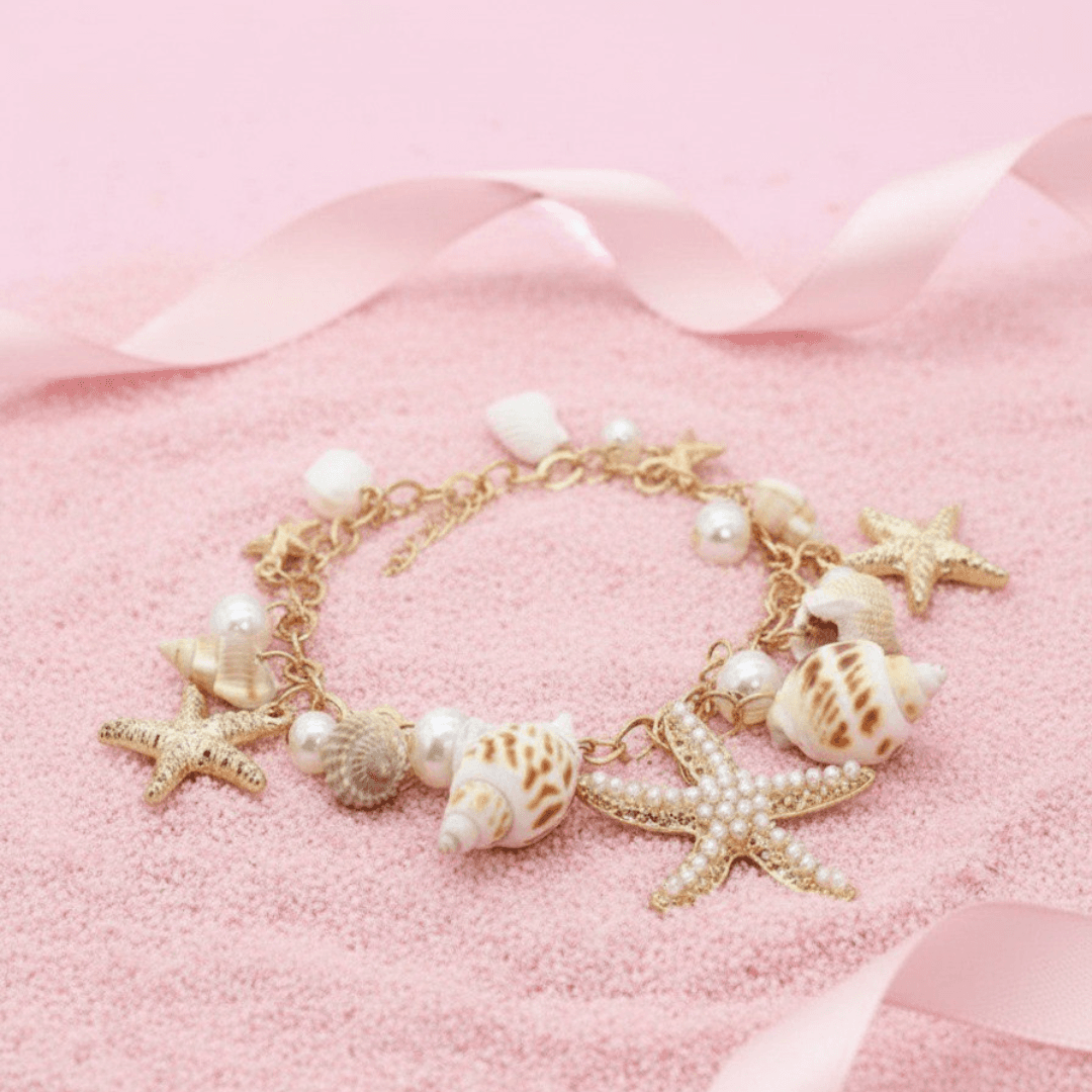 Bohemian Unisex Seashell &amp; Starfish Charm Bracelet