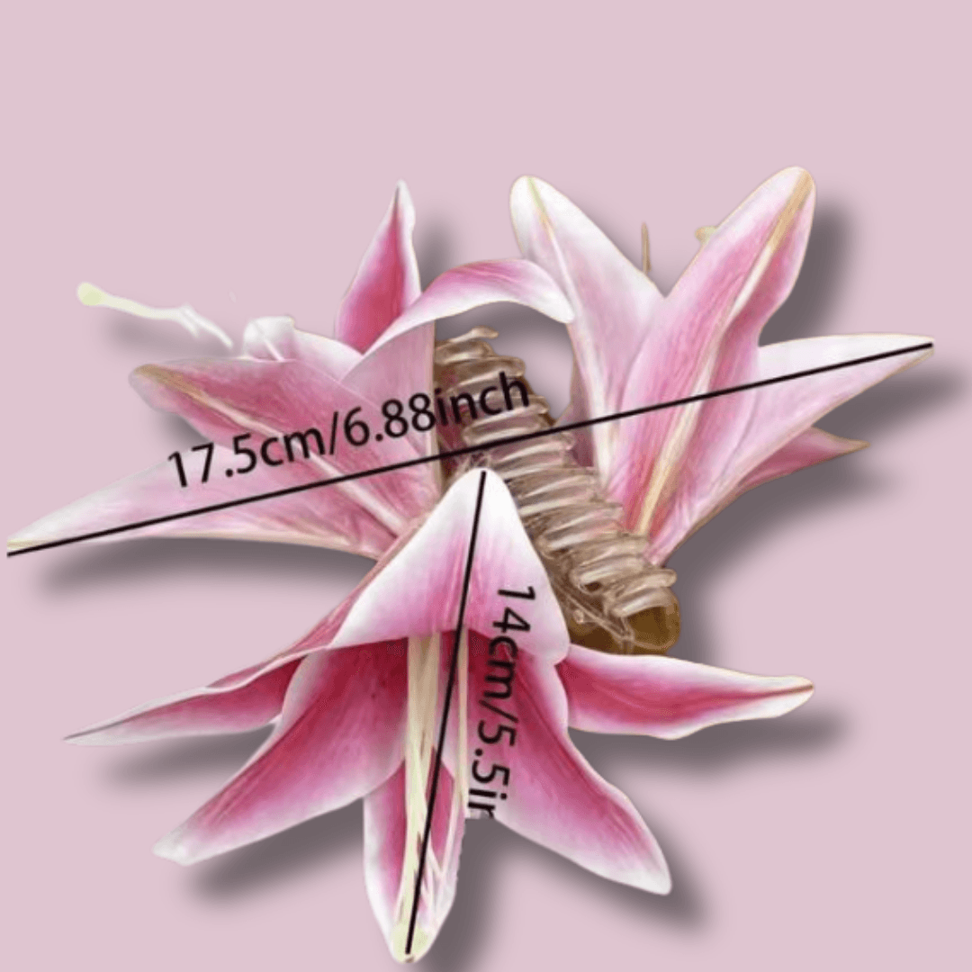 Elegant Pink Lily Flower Hair Clip