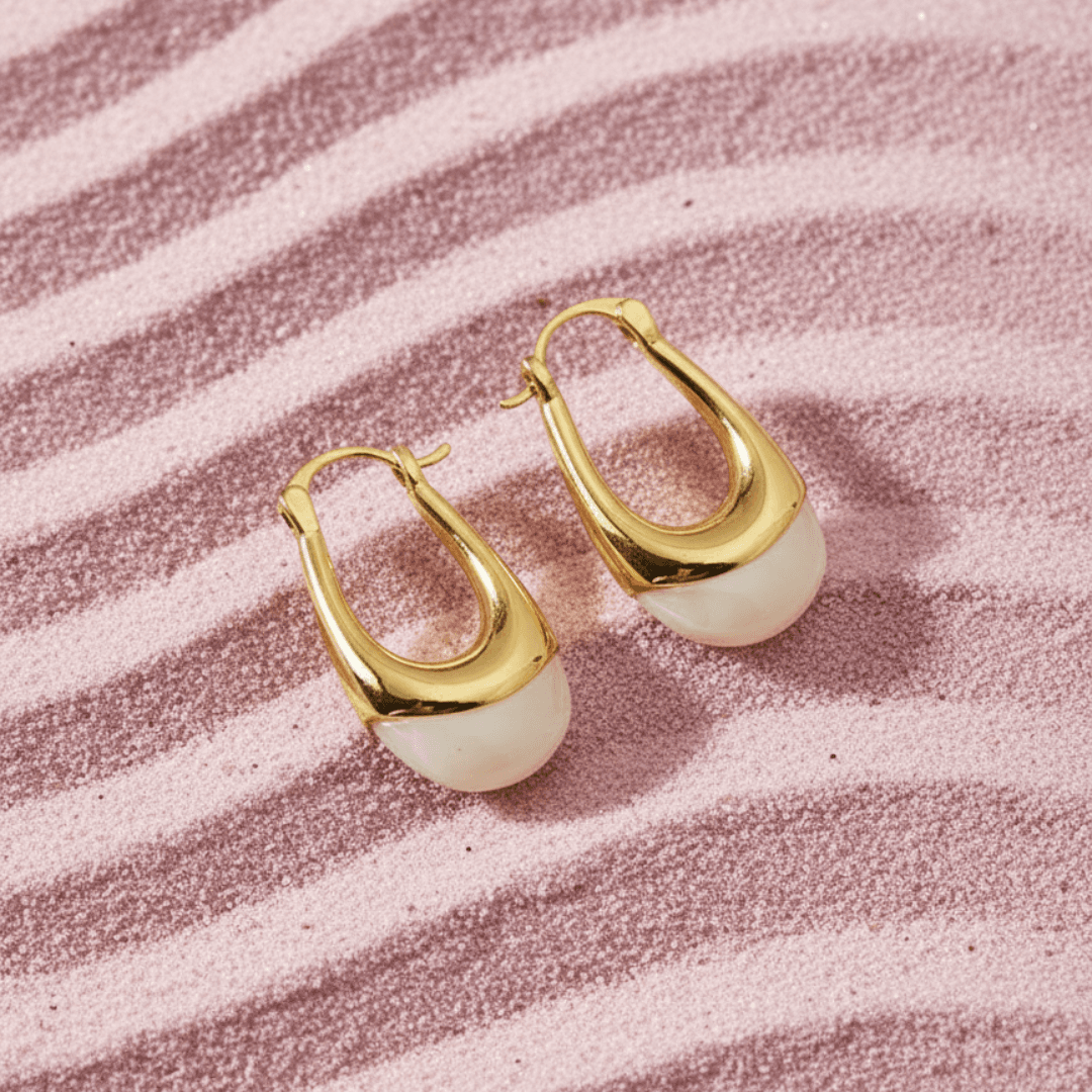 European Retro Water Drop Hoop Earrings
