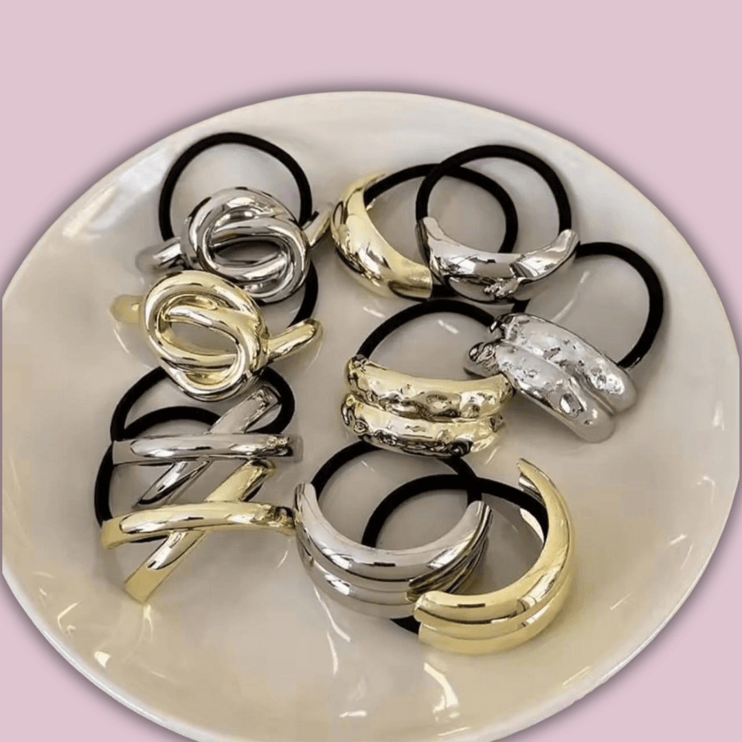 Geometric Metal Hair Ties