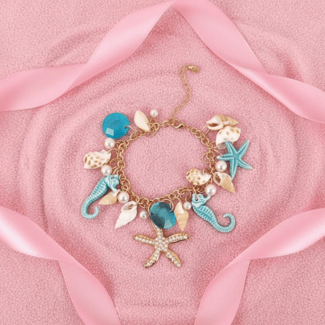 Seaside Shell &amp; Starfish Charm Bracelet