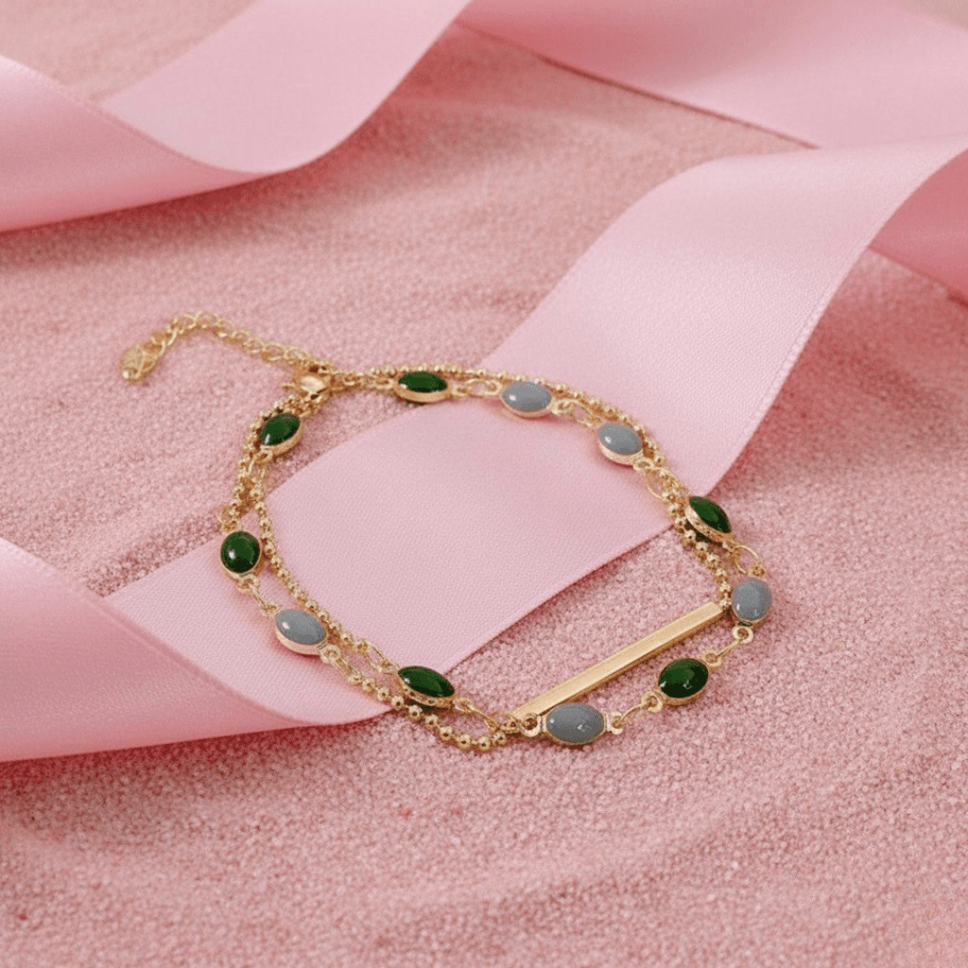 Trendy Gold-Plated Double Layered Bracelet