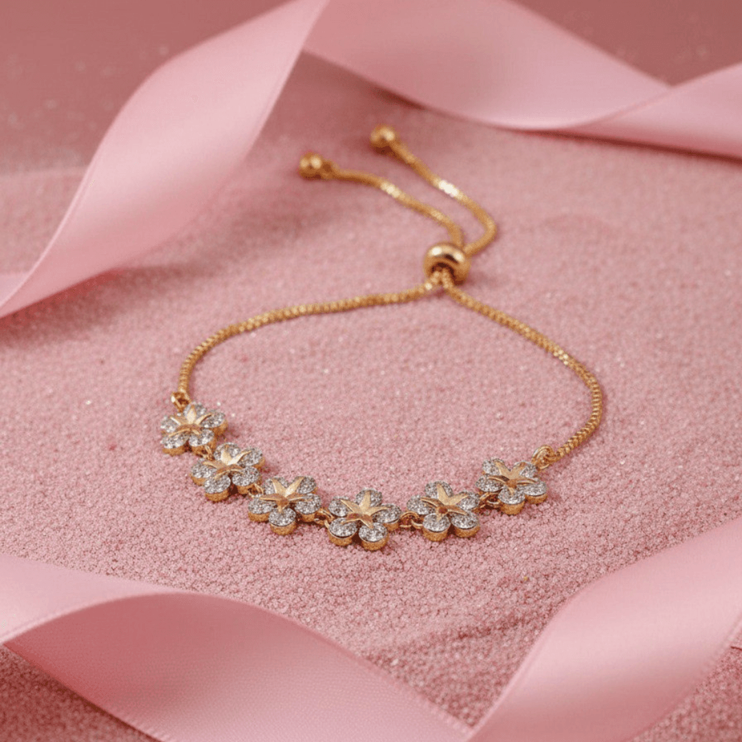 Trendy Gold-Plated Inlaid Rhinestone Bracelet