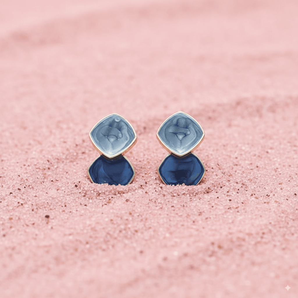Trendy Oil Drip Geometric Stud Earrings